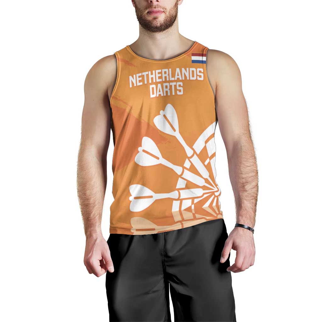 Personalised Netherlands Darts Men Tank Top Holland National Color - Grunge Style - Wonder Print Shop