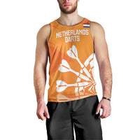 Personalised Netherlands Darts Men Tank Top Holland National Color - Grunge Style - Wonder Print Shop
