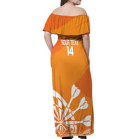 Personalised Netherlands Darts Off Shoulder Maxi Dress Holland National Color - Grunge Style - Wonder Print Shop