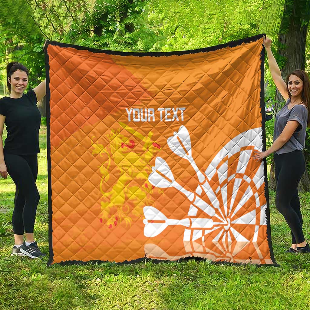 Personalised Netherlands Darts Quilt Holland National Color - Grunge Style - Wonder Print Shop