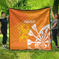 Personalised Netherlands Darts Quilt Holland National Color - Grunge Style - Wonder Print Shop