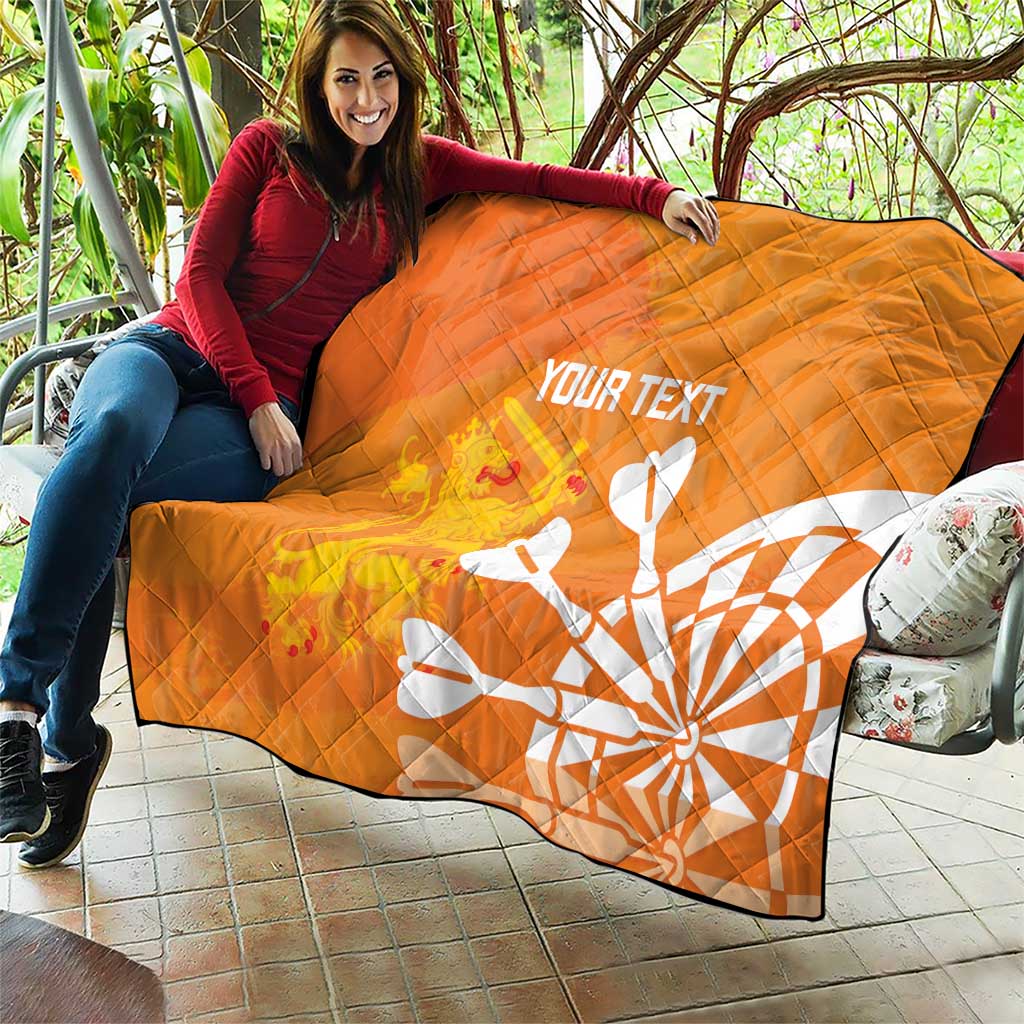 Personalised Netherlands Darts Quilt Holland National Color - Grunge Style - Wonder Print Shop