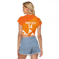 Personalised Netherlands Darts Raglan Cropped T Shirt Holland National Color - Grunge Style - Wonder Print Shop