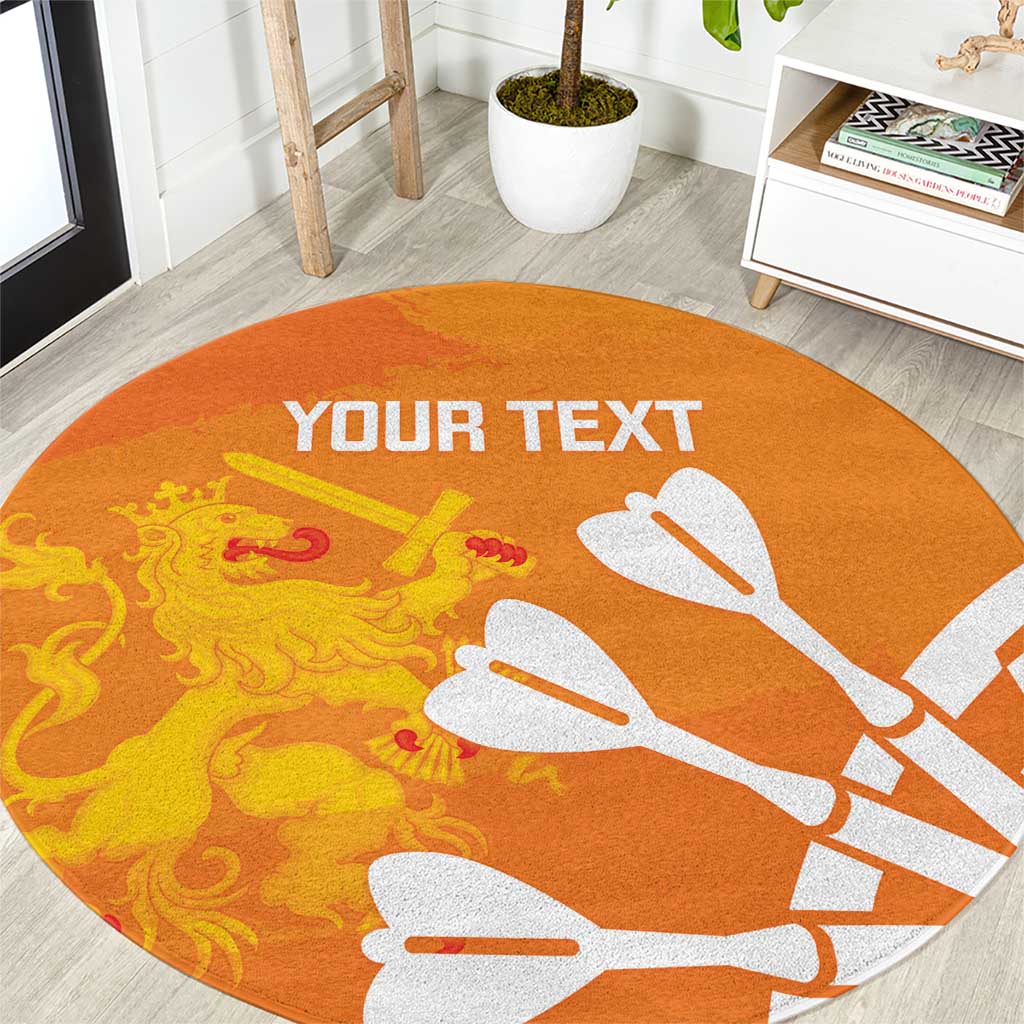 Personalised Netherlands Darts Round Carpet Holland National Color - Grunge Style