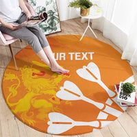 Personalised Netherlands Darts Round Carpet Holland National Color - Grunge Style