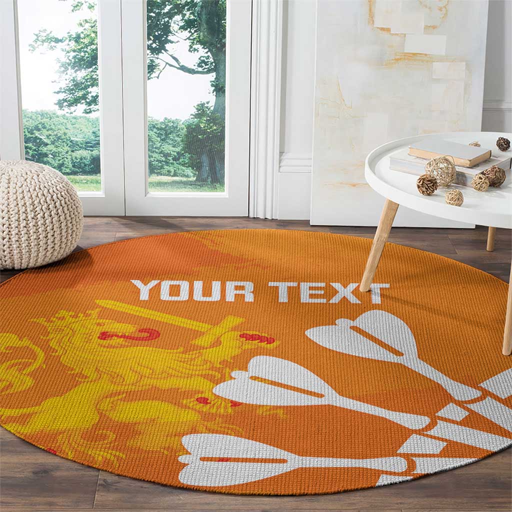 Personalised Netherlands Darts Round Carpet Holland National Color - Grunge Style