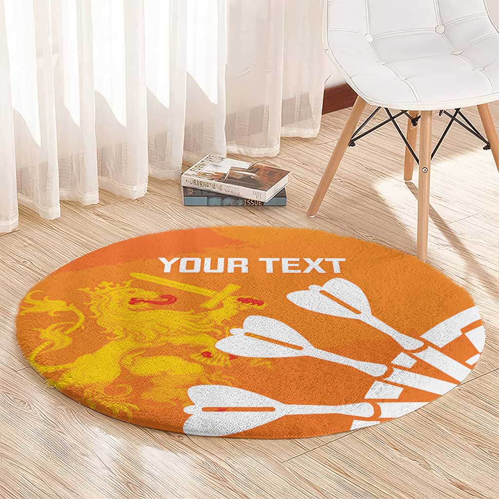 Personalised Netherlands Darts Round Carpet Holland National Color - Grunge Style