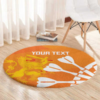 Personalised Netherlands Darts Round Carpet Holland National Color - Grunge Style