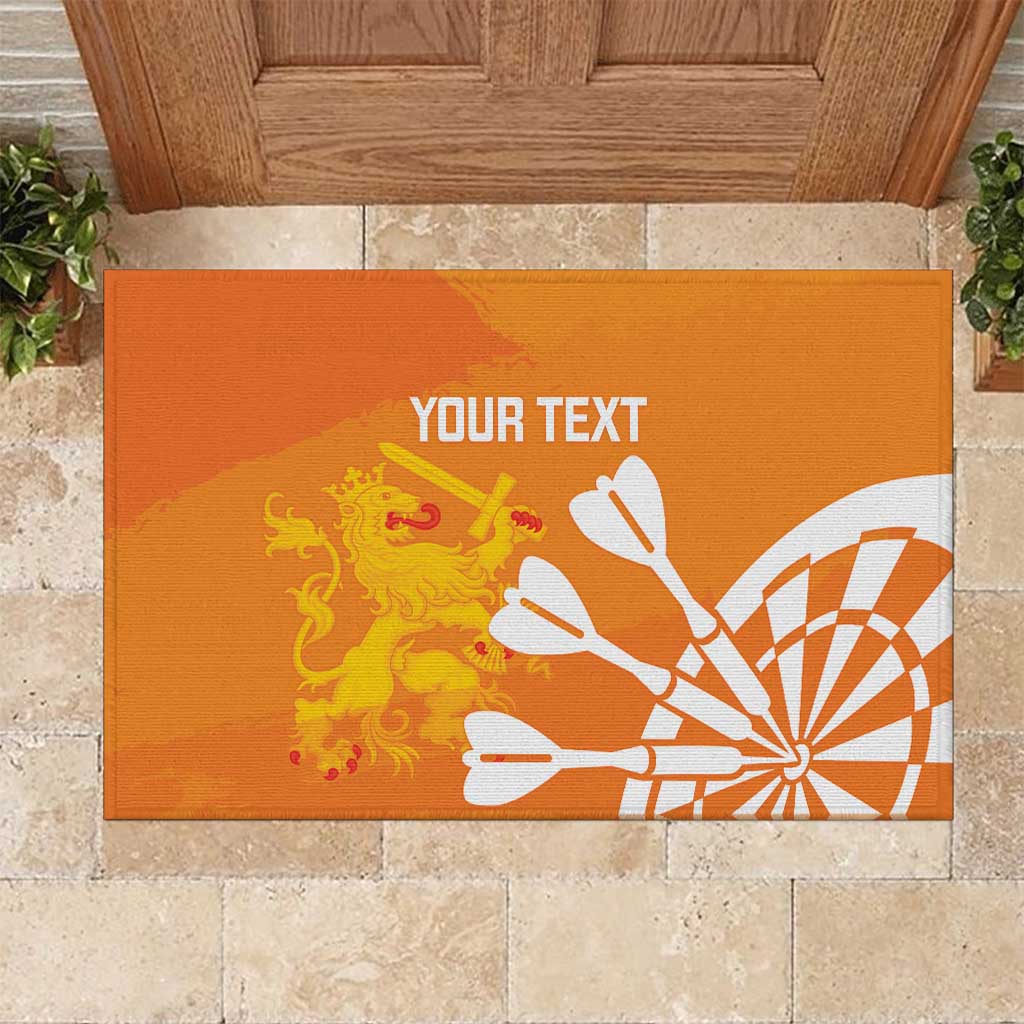 Personalised Netherlands Darts Rubber Doormat Holland National Color - Grunge Style - Wonder Print Shop