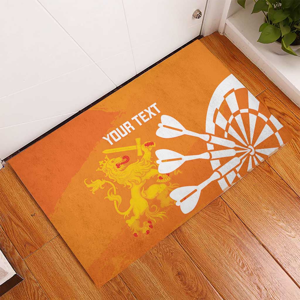 Personalised Netherlands Darts Rubber Doormat Holland National Color - Grunge Style - Wonder Print Shop