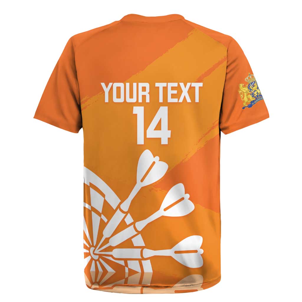 Personalised Netherlands Darts Rugby Jersey Holland National Color - Grunge Style - Wonder Print Shop