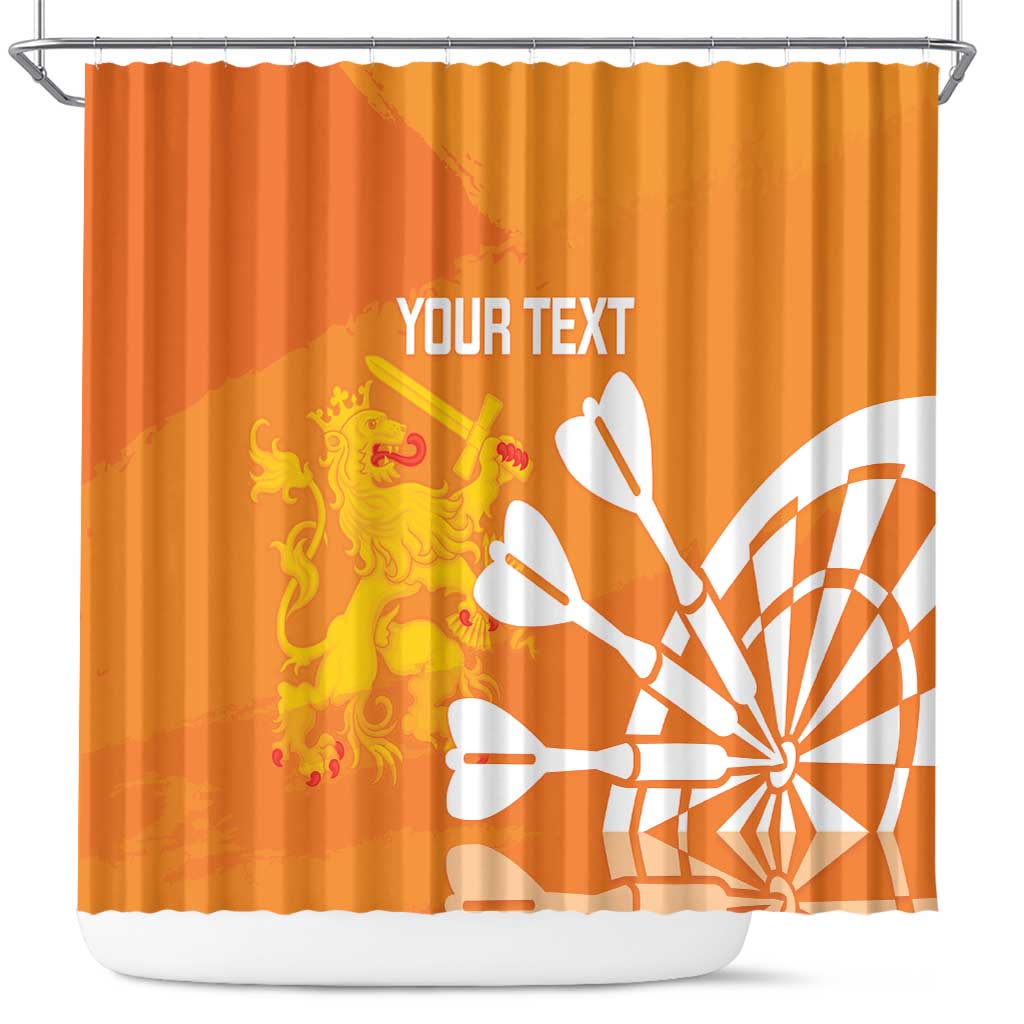 Personalised Netherlands Darts Shower Curtain Holland National Color - Grunge Style
