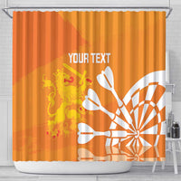 Personalised Netherlands Darts Shower Curtain Holland National Color - Grunge Style