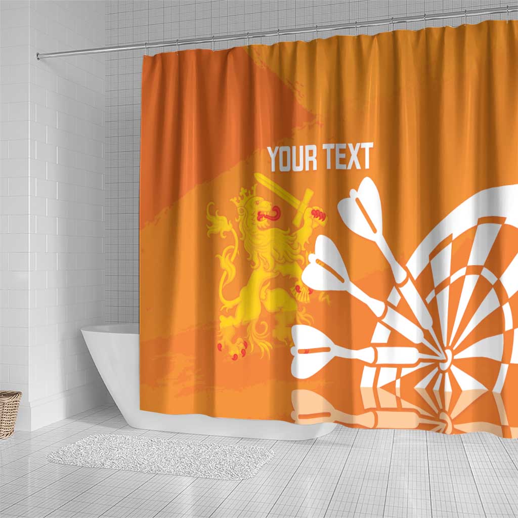 Personalised Netherlands Darts Shower Curtain Holland National Color - Grunge Style