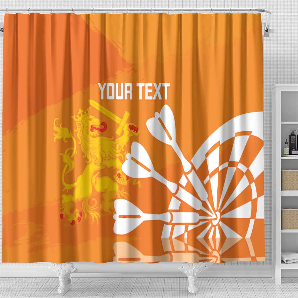 Personalised Netherlands Darts Shower Curtain Holland National Color - Grunge Style