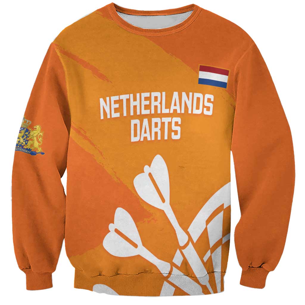 Personalised Netherlands Darts Sweatshirt Holland National Color - Grunge Style - Wonder Print Shop