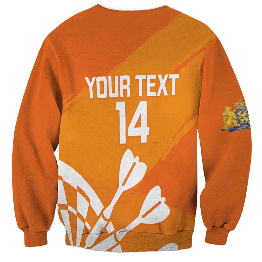 Personalised Netherlands Darts Sweatshirt Holland National Color - Grunge Style - Wonder Print Shop