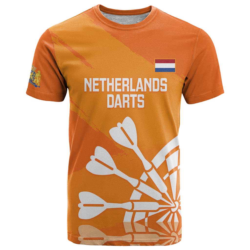 Personalised Netherlands Darts T Shirt Holland National Color - Grunge Style - Wonder Print Shop