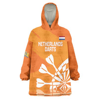 Personalised Netherlands Darts Wearable Blanket Hoodie Holland National Color - Grunge Style - Wonder Print Shop