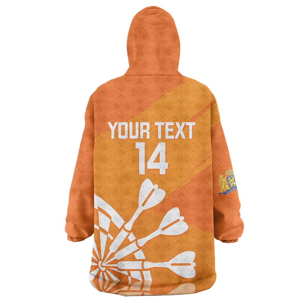 Personalised Netherlands Darts Wearable Blanket Hoodie Holland National Color - Grunge Style - Wonder Print Shop