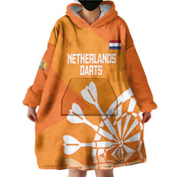 Personalised Netherlands Darts Wearable Blanket Hoodie Holland National Color - Grunge Style - Wonder Print Shop