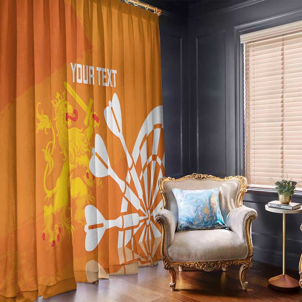 Personalised Netherlands Darts Window Curtain Holland National Color - Grunge Style - Wonder Print Shop