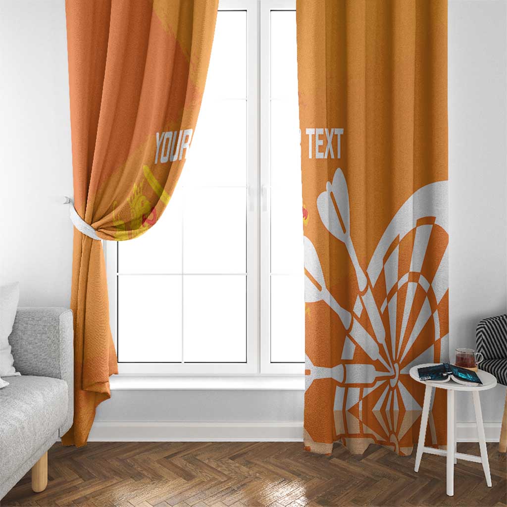 Personalised Netherlands Darts Window Curtain Holland National Color - Grunge Style - Wonder Print Shop