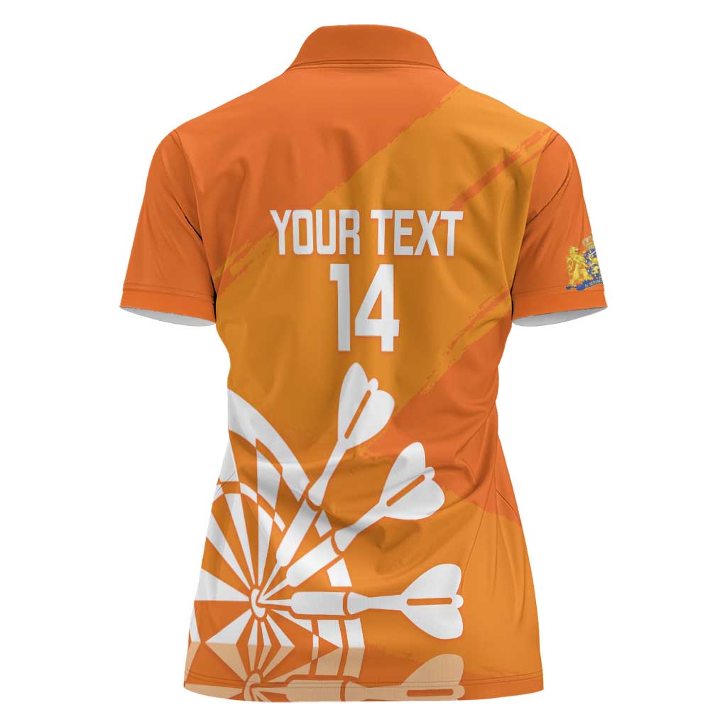 Personalised Netherlands Darts Women Polo Shirt Holland National Color - Grunge Style - Wonder Print Shop