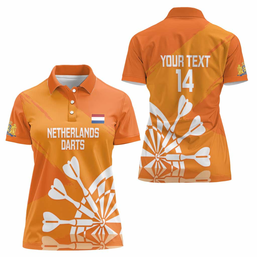 Personalised Netherlands Darts Women Polo Shirt Holland National Color - Grunge Style - Wonder Print Shop