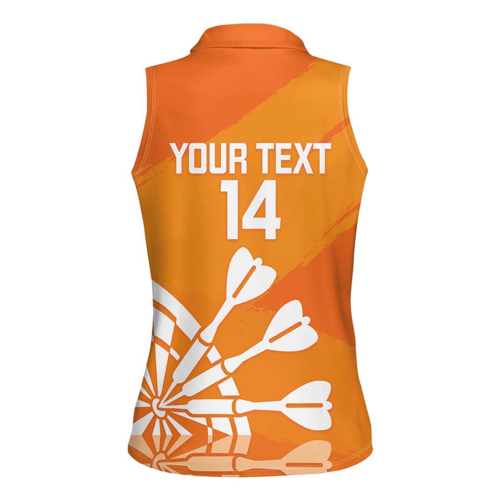 Personalised Netherlands Darts Women Sleeveless Polo Shirt Holland National Color - Grunge Style - Wonder Print Shop