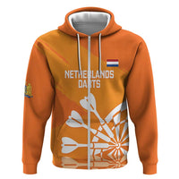 Personalised Netherlands Darts Zip Hoodie Holland National Color - Grunge Style - Wonder Print Shop