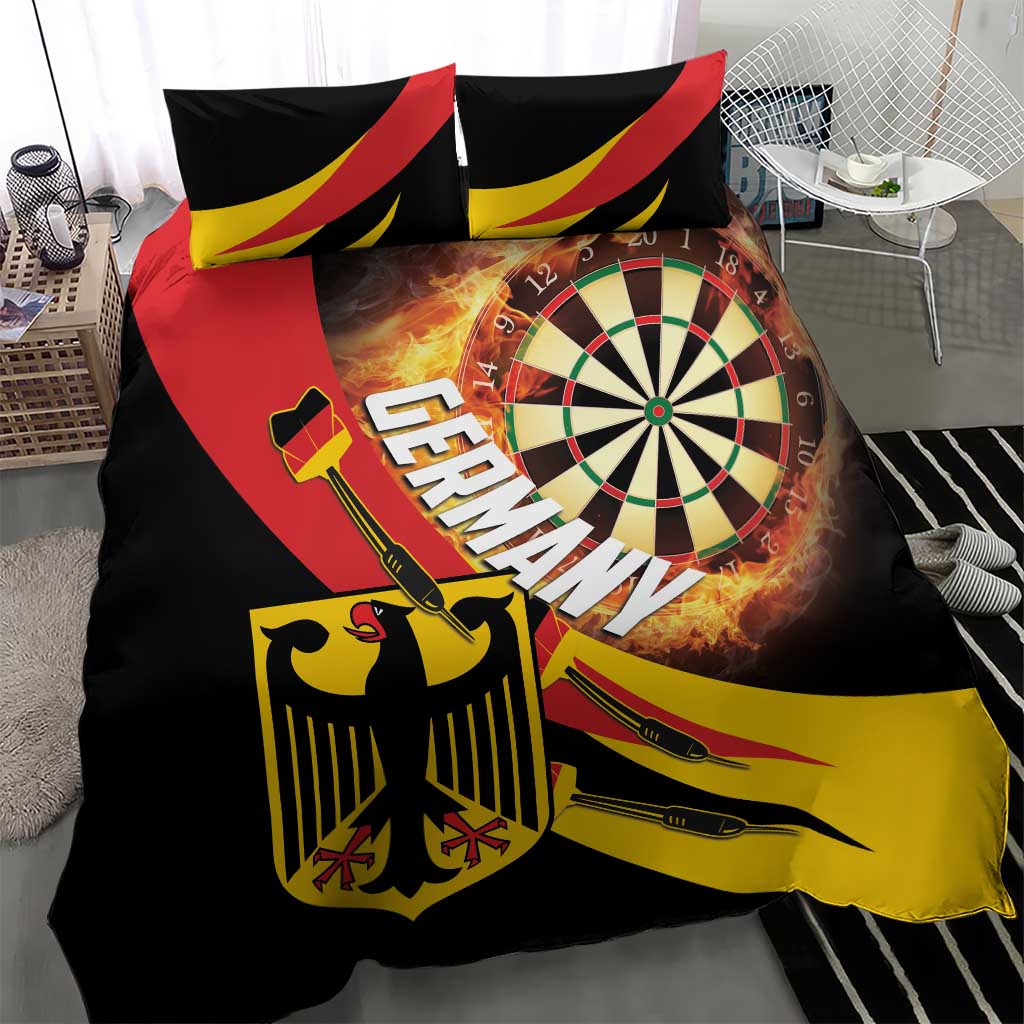 Germany Darts Bedding Set Flaming Dartboard Style - Wonder Print Shop