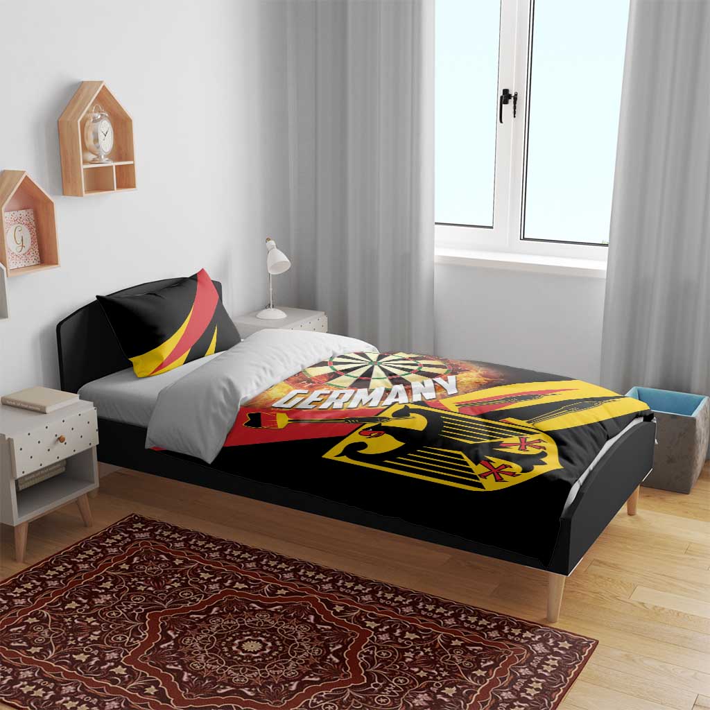 Germany Darts Bedding Set Flaming Dartboard Style - Wonder Print Shop