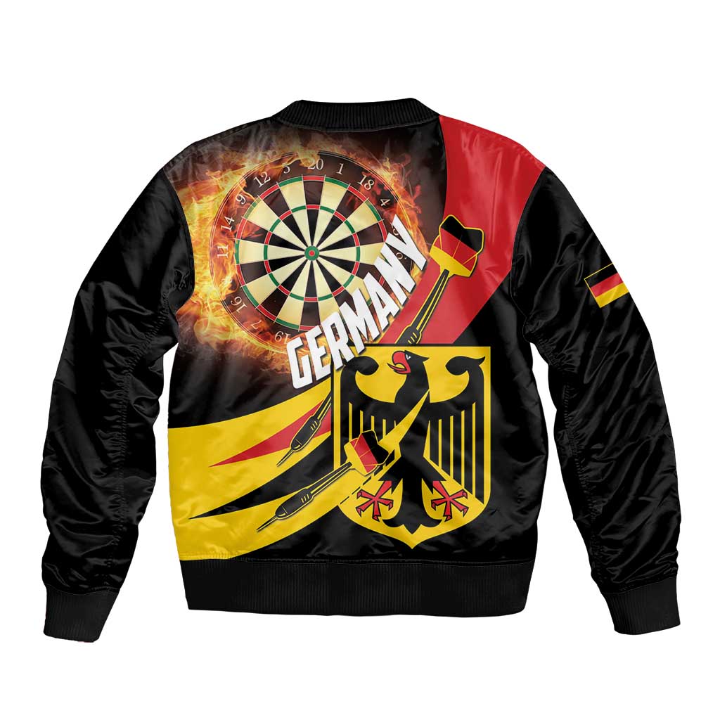 Germany Darts Bomber Jacket Flaming Dartboard Style - Wonder Print Shop