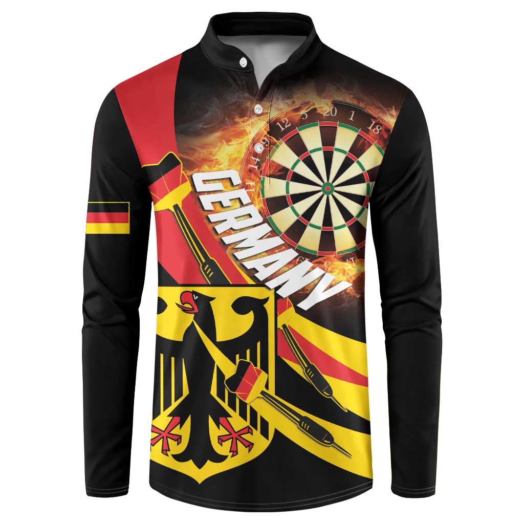 Germany Darts Button Sweatshirt Flaming Dartboard Style - Wonder Print Shop