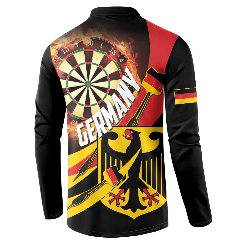 Germany Darts Button Sweatshirt Flaming Dartboard Style - Wonder Print Shop