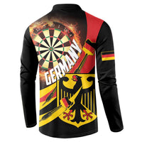 Germany Darts Button Sweatshirt Flaming Dartboard Style - Wonder Print Shop