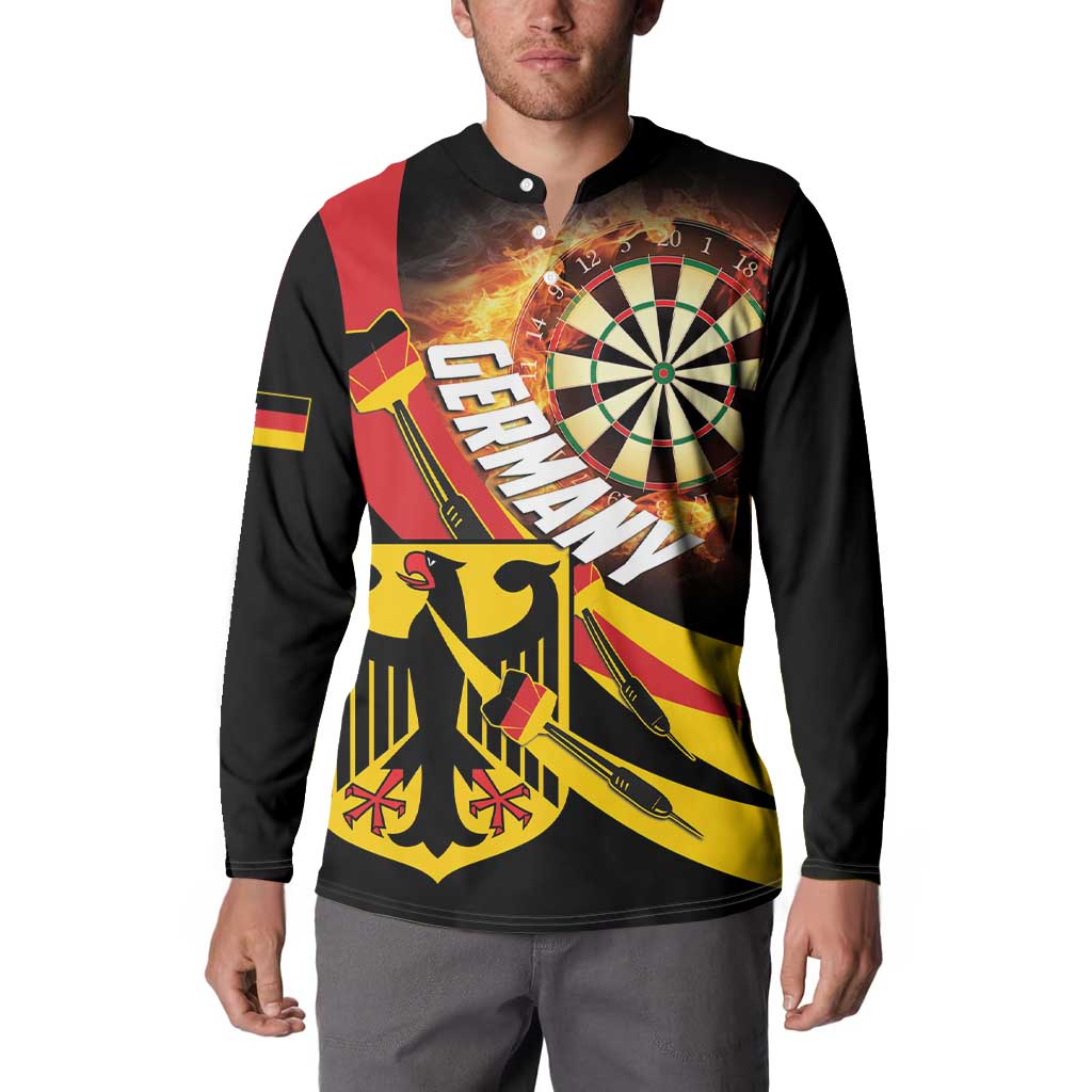 Germany Darts Button Sweatshirt Flaming Dartboard Style - Wonder Print Shop