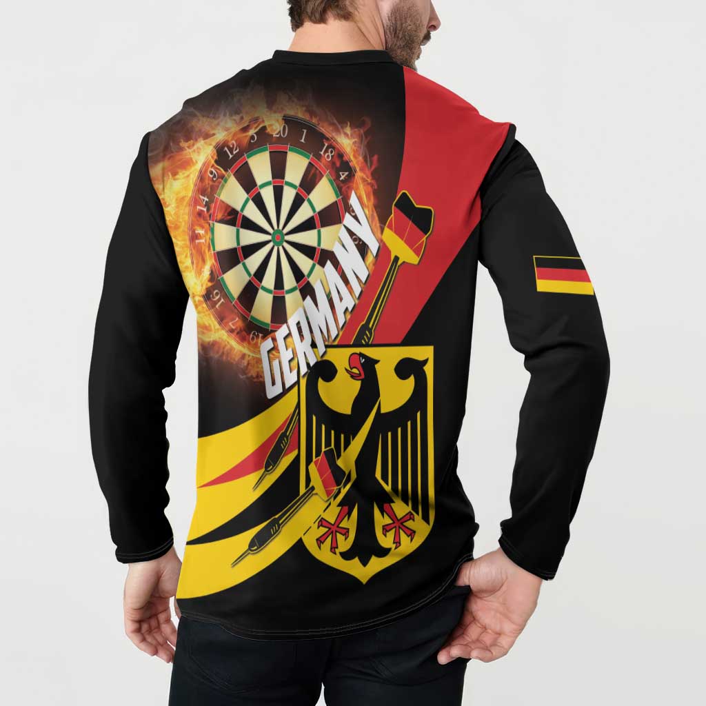 Germany Darts Button Sweatshirt Flaming Dartboard Style - Wonder Print Shop