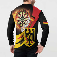 Germany Darts Button Sweatshirt Flaming Dartboard Style - Wonder Print Shop