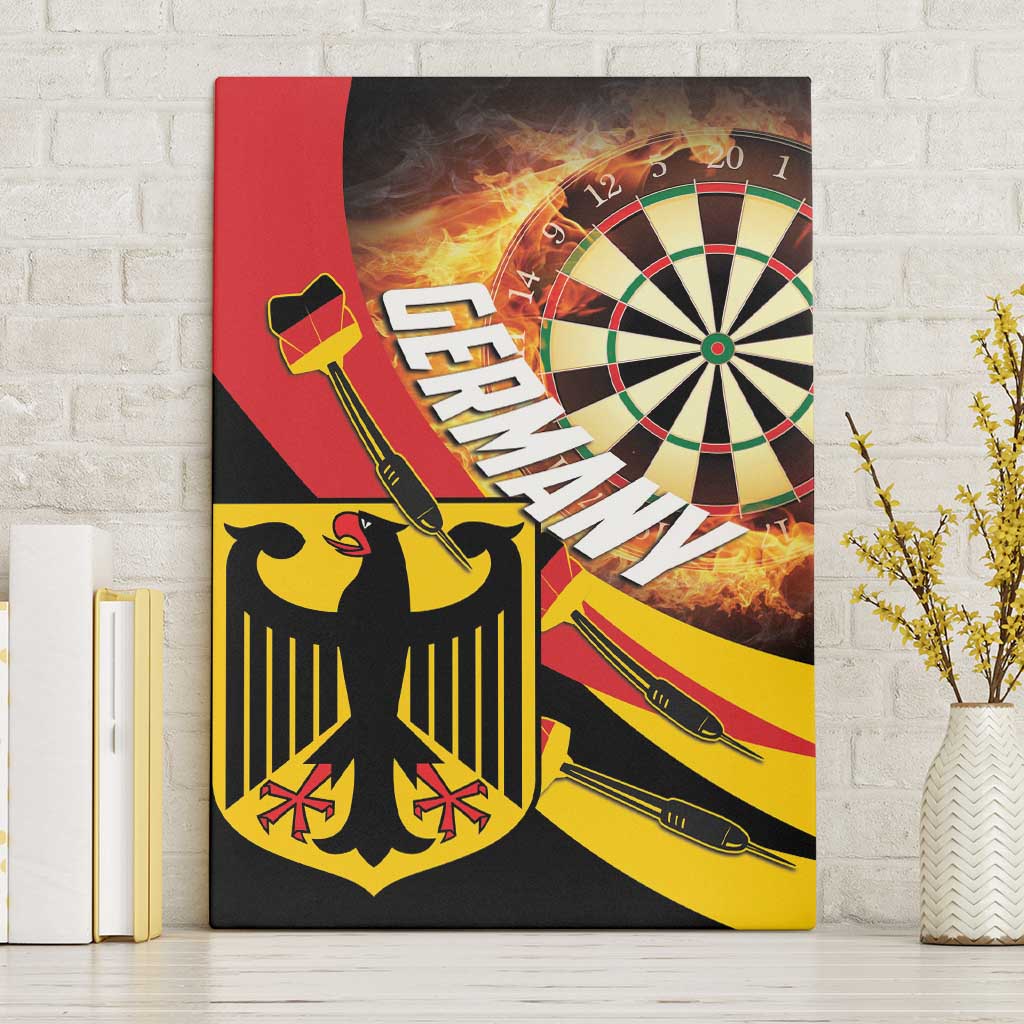 Germany Darts Canvas Wall Art Flaming Dartboard Style - Wonder Print Shop