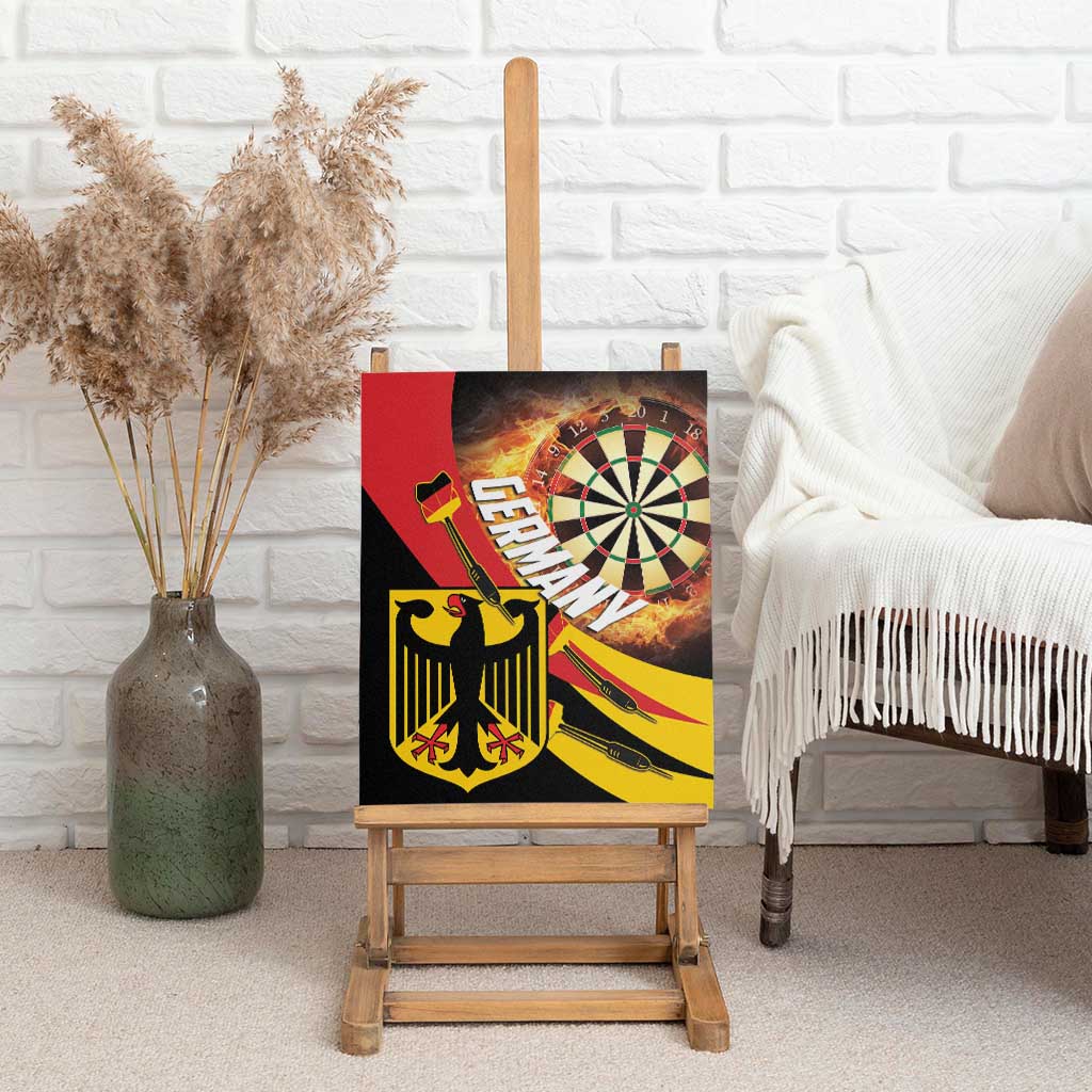 Germany Darts Canvas Wall Art Flaming Dartboard Style - Wonder Print Shop
