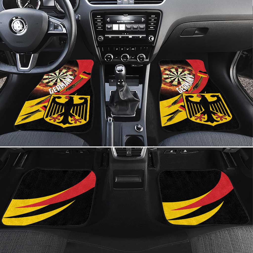 Germany Darts Car Mats Flaming Dartboard Style - Wonder Print Shop
