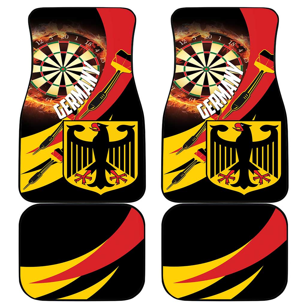 Germany Darts Car Mats Flaming Dartboard Style - Wonder Print Shop