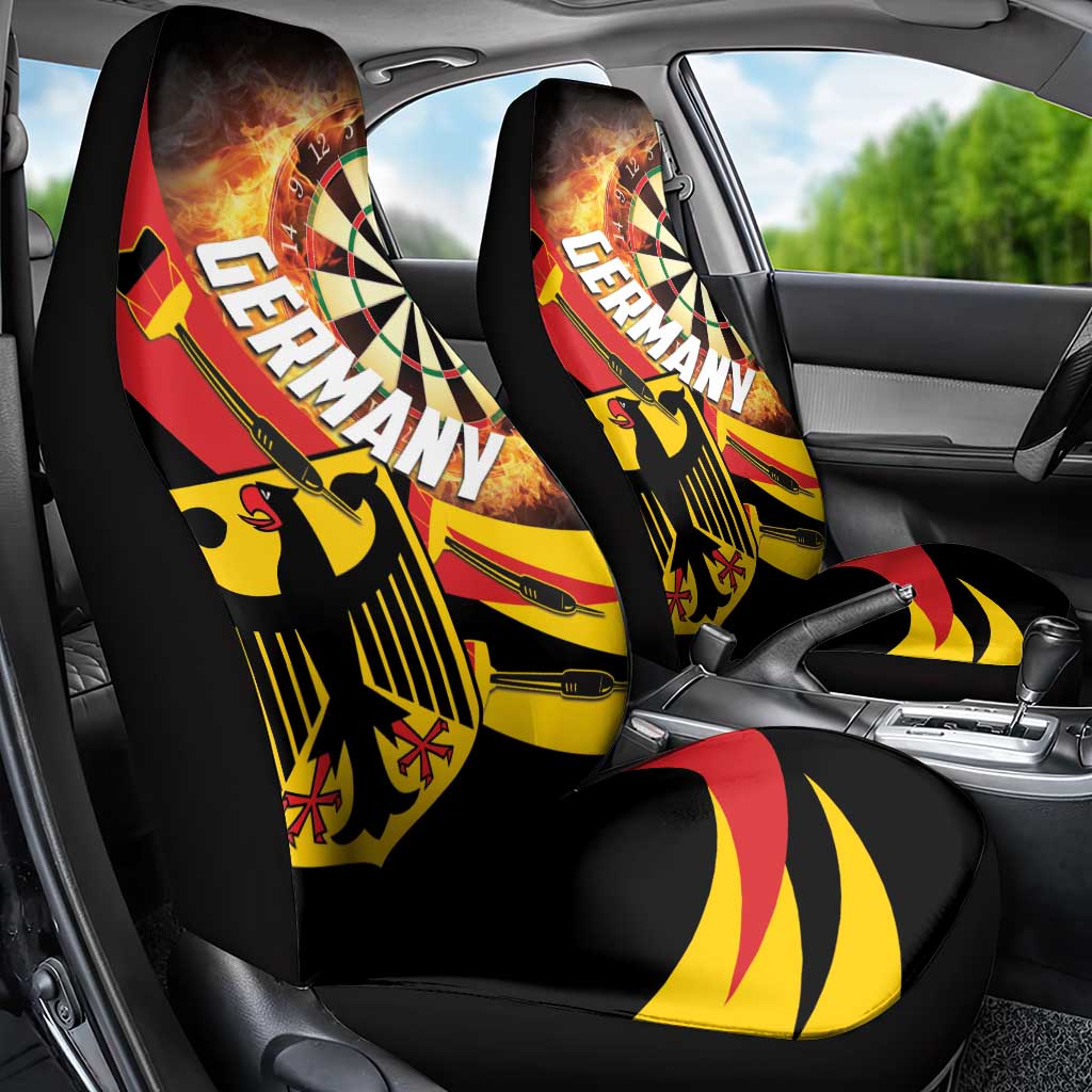 Germany Darts Car Seat Cover Flaming Dartboard Style - Wonder Print Shop