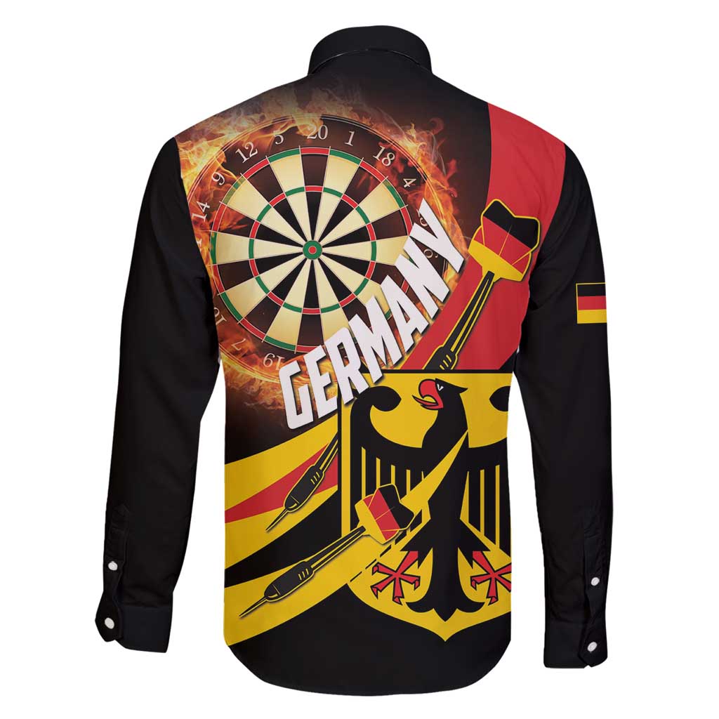 Germany Darts Family Matching Long Sleeve Bodycon Dress and Hawaiian Shirt Flaming Dartboard Style - Wonder Print Shop