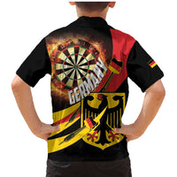 Germany Darts Family Matching Mermaid Dress and Hawaiian Shirt Flaming Dartboard Style - Wonder Print Shop
