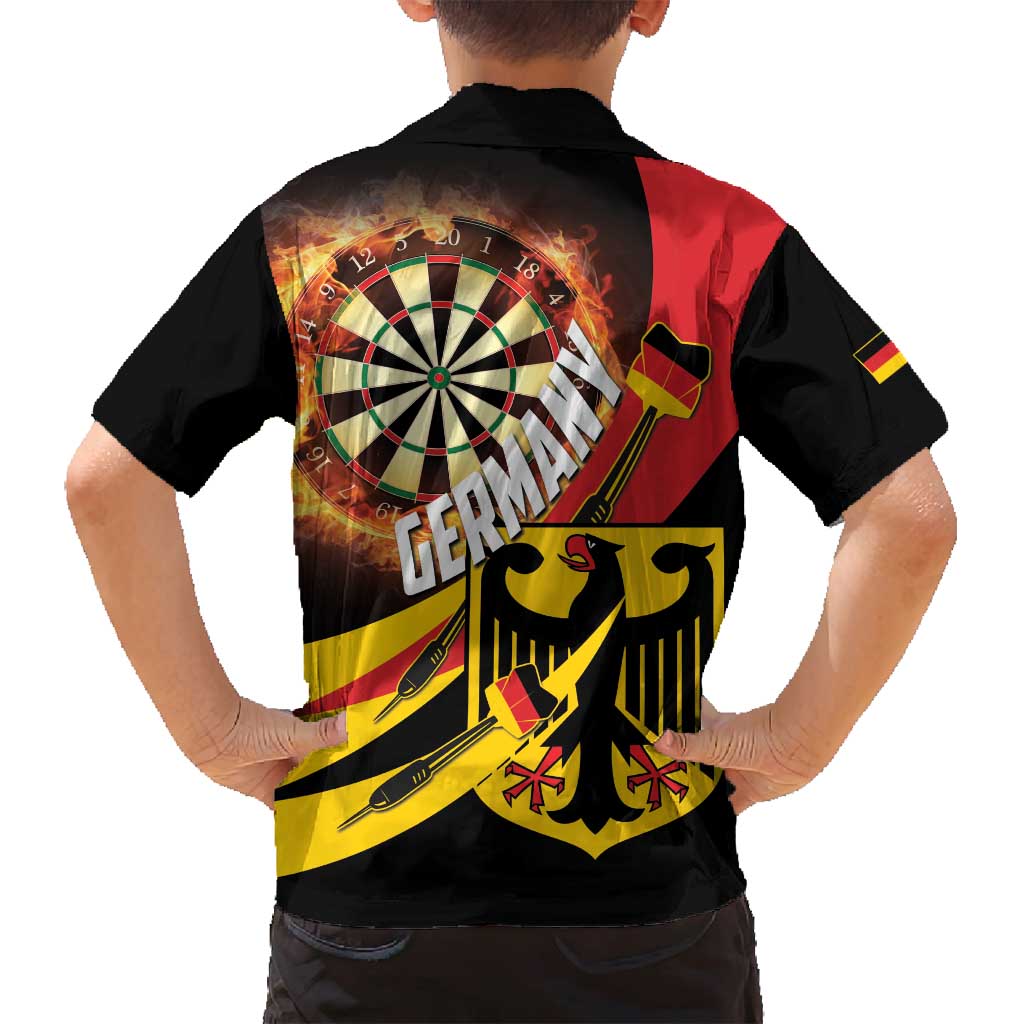 Germany Darts Family Matching Puletasi and Hawaiian Shirt Flaming Dartboard Style - Wonder Print Shop