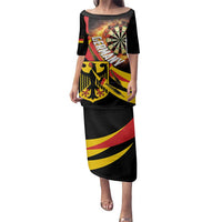 Germany Darts Family Matching Puletasi and Hawaiian Shirt Flaming Dartboard Style - Wonder Print Shop