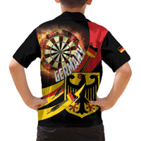 Germany Darts Family Matching Summer Maxi Dress and Hawaiian Shirt Flaming Dartboard Style - Wonder Print Shop
